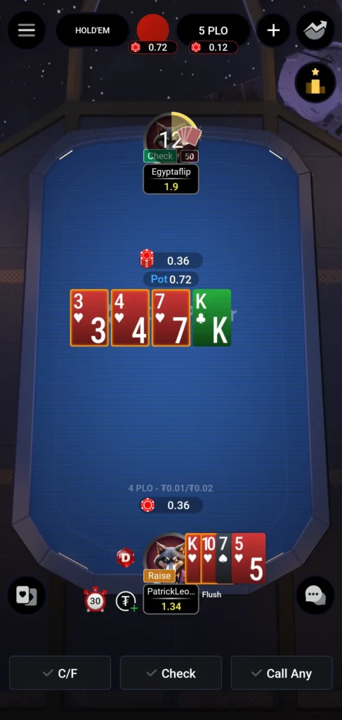 底池限注奥马哈（PLO） 