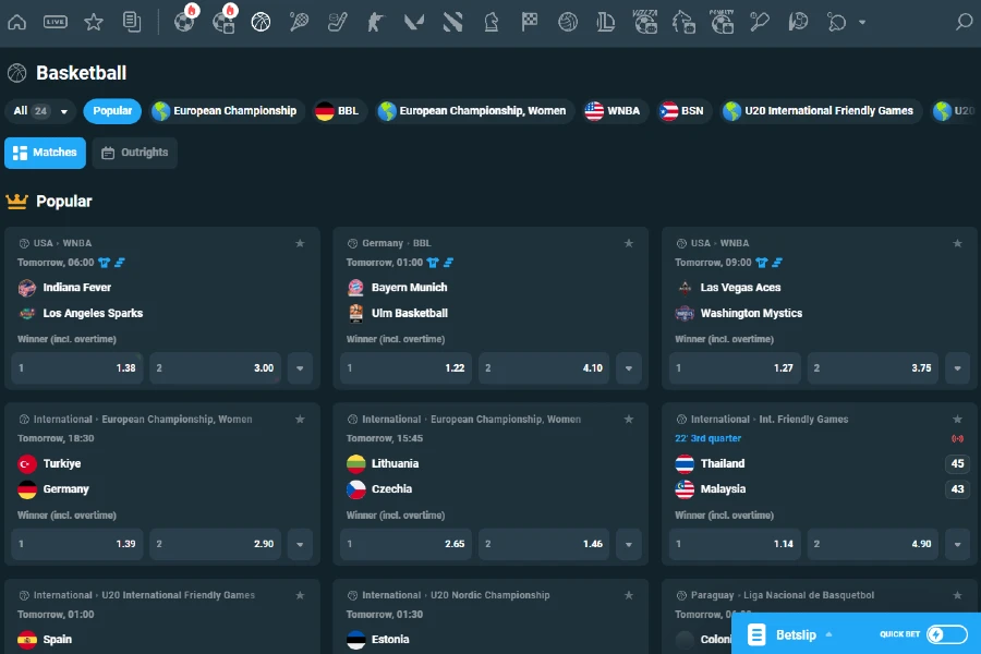 Коэффициенты ставок на баскетбол