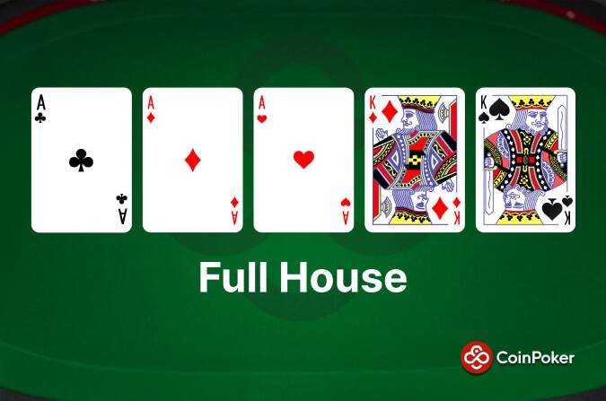 An example of Full House in poker, made with As Ad Ah Kd Ks.