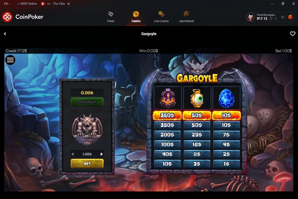 the RTP of a game displayed on CoinPoker casino