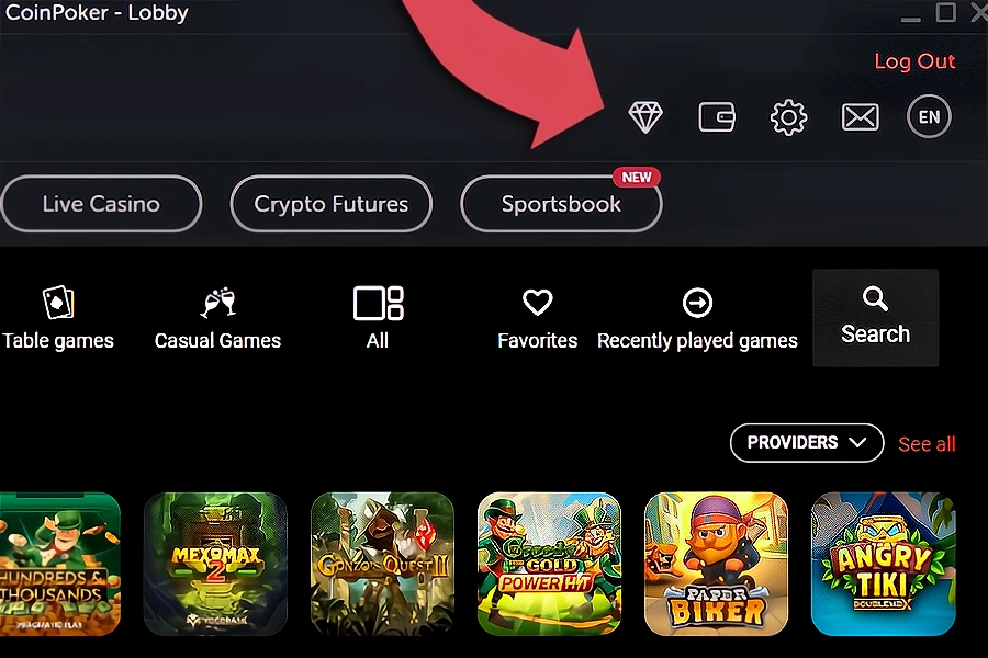 前往 CoinPoker 應用程式中的獎勵活動之圖標。