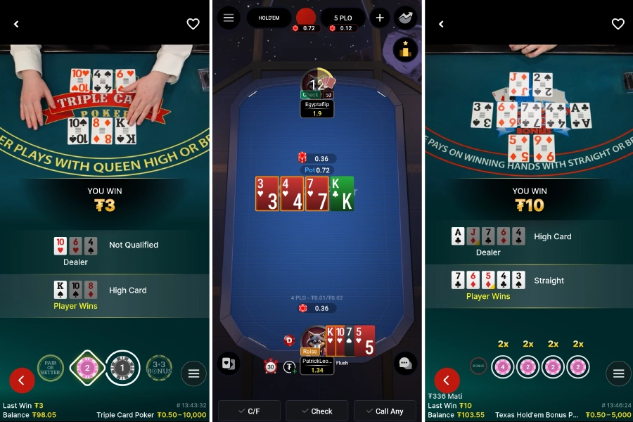 iOS & Android 3 Card Poker App