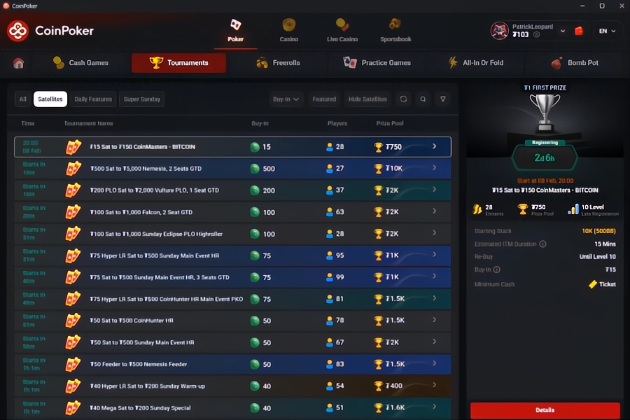 Satellites to Huge Tournaments